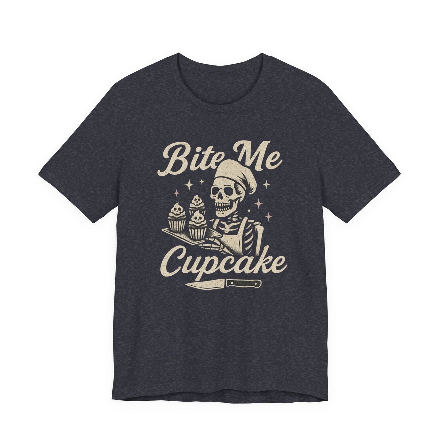 Skeletal Cupcake Tee, Funny Halloween Shirt, Unisex Graphic T-Shirt, Sweet Tooth Gift, Spooky Baking Apparel