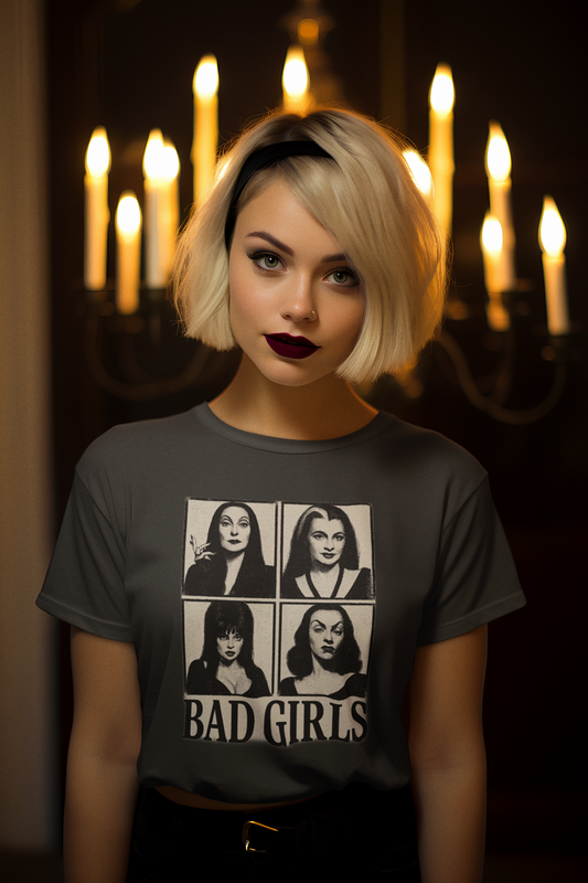 Bad Girls Unisex Mineral Wash T-Shirt | Vintage Graphic Tee, Trendy Casual Wear, Perfect for Gifting, Festival Fashion, Everyday Outfits