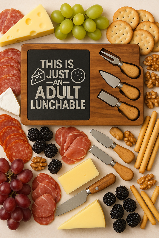 Engraved Charcuterie Board - Perfect for Entertaining, Unique Gift for Adults, Cheesy Birthday Party, Kitchen Decor