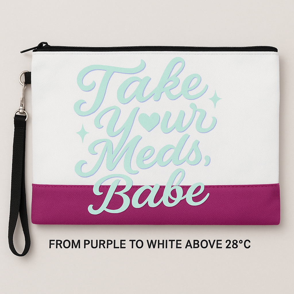 Thermochromic Cosmetic Bag - Fun & Functional Medicine Pouch, Great for Self-Care, Travel Accessories, Gift for Her, Wellness Event