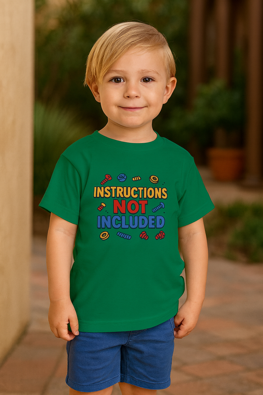 Instructions Not Included Toddler Tee, Cute Toddler T-shirt, Fun Kids Shirt, Summer Outfit, Gift for Kids