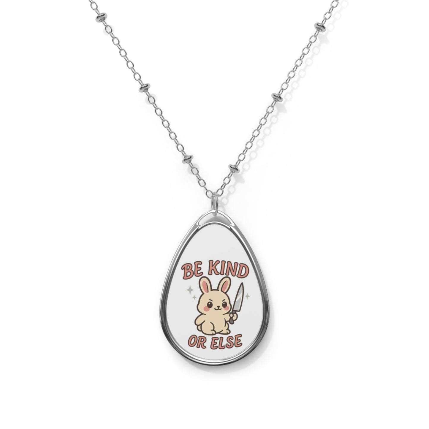 Cute Bunny Quote Necklace, Be Kind or Else, Animal Lover Jewelry, Gifts for Her, Everyday Wear, Easter Gift, Friendship Necklace