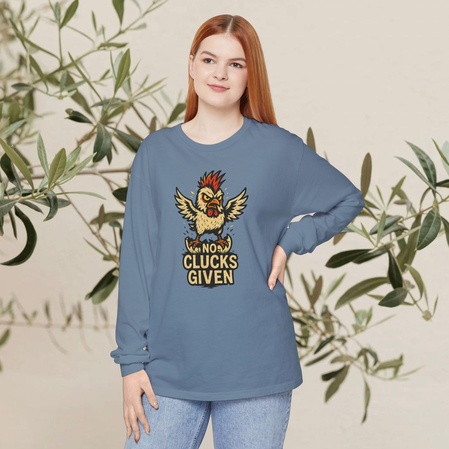 Funny Chicken T-Shirt, Unisex Long Sleeve Tee, Clucks Given Shirt, Gift for Farmers, Humor Apparel, Casual Wear