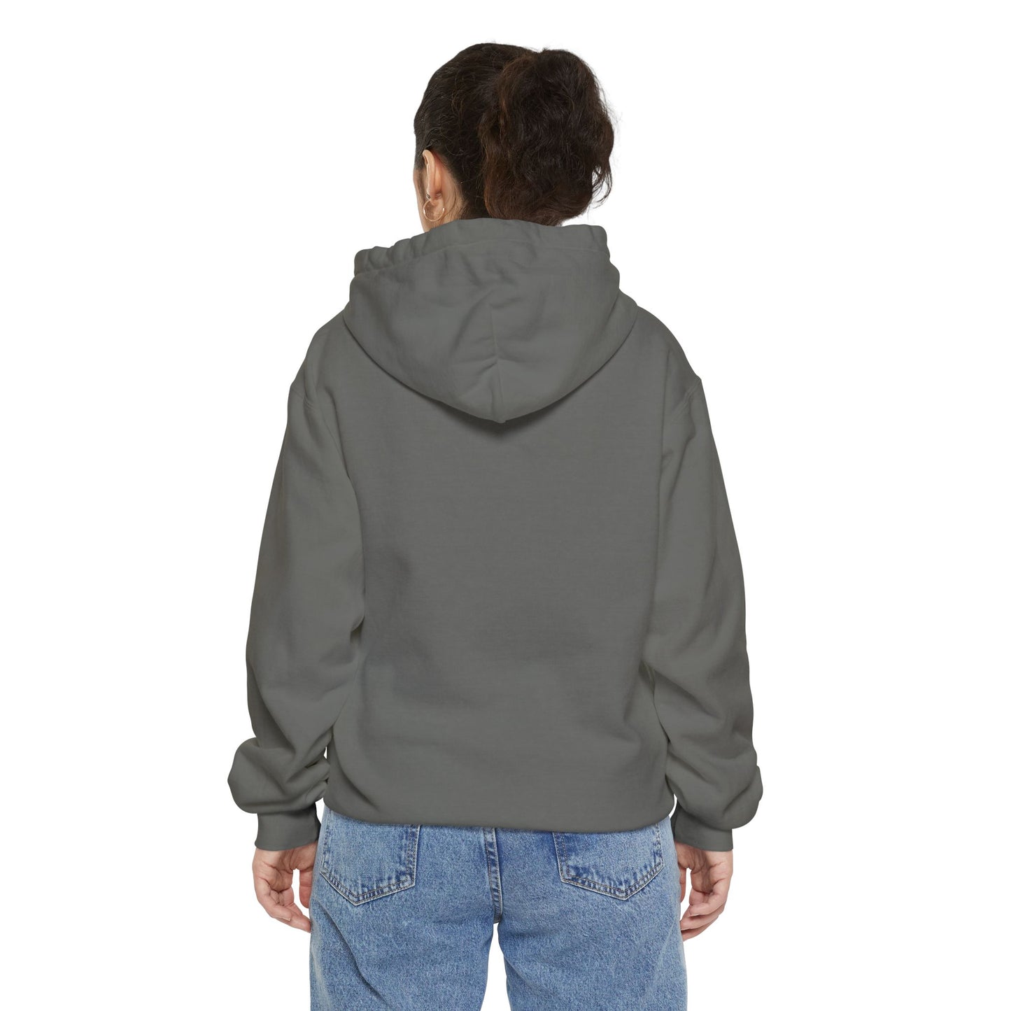 Morticia-Inspired Unisex Garment-Dyed Hoodie, Cozy Graphic Sweatshirt, Spooky Fashion, Halloween Apparel, Unique Gift for Fans