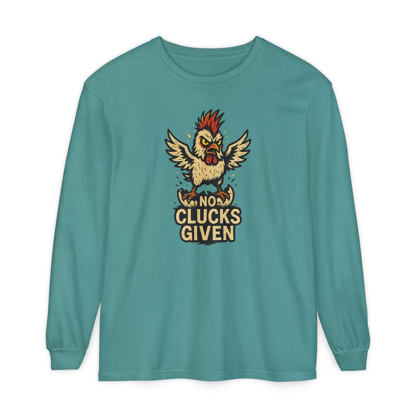 Funny Chicken T-Shirt, Unisex Long Sleeve Tee, Clucks Given Shirt, Gift for Farmers, Humor Apparel, Casual Wear