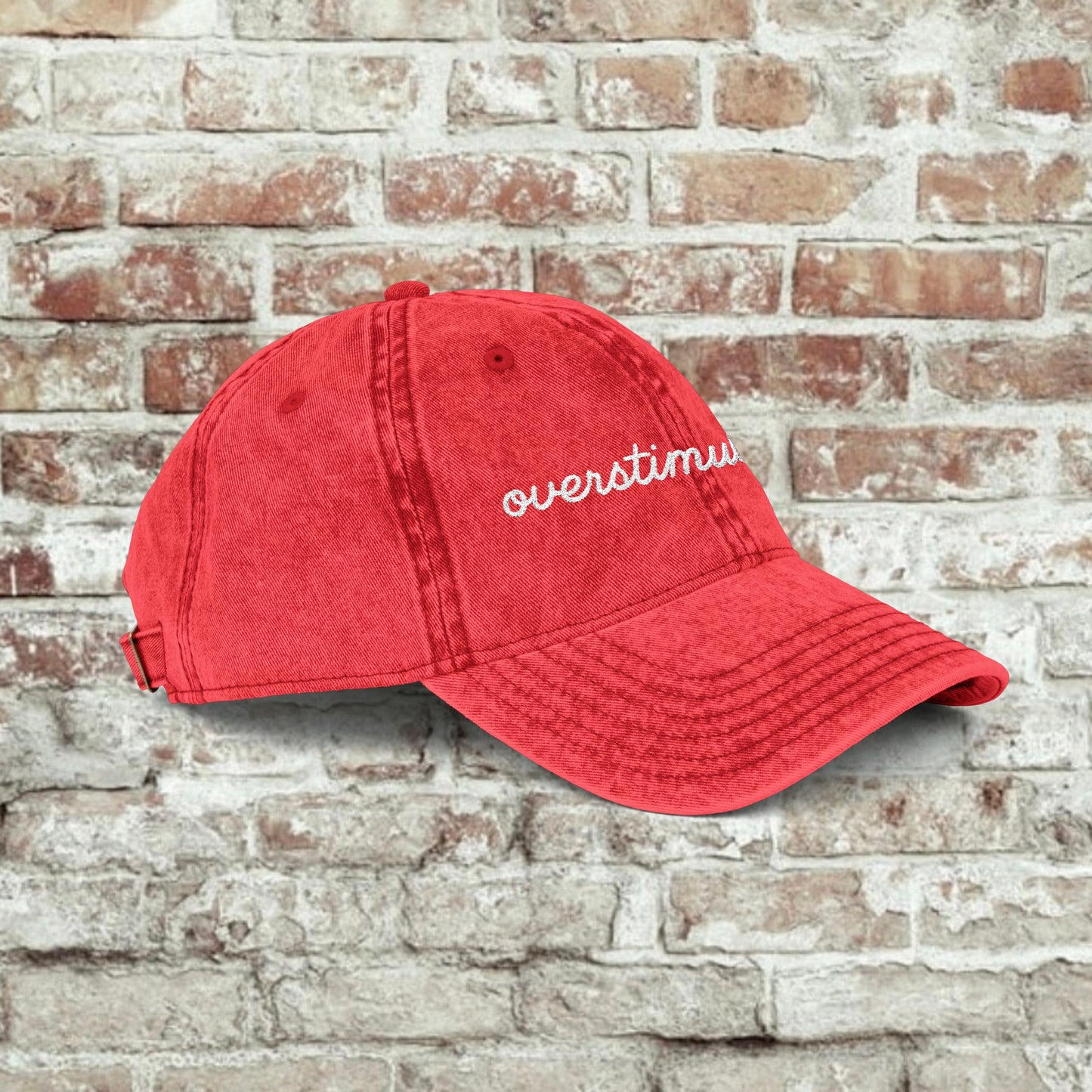 Vintage Embroidered Cap - Overstimulated, Trendy Hat, Casual Wear, Gift for Her, Adjustable Baseball Cap