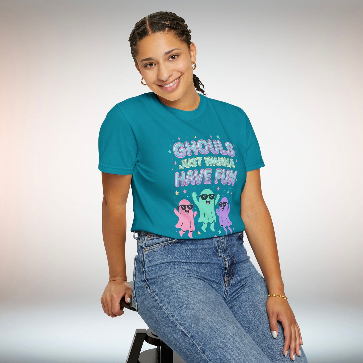 Fun Ghouls Graphic T-Shirt, Halloween Shirt, Unisex Tee, Ghost Lovers Gift, Party Apparel, Cute Summer Outfit