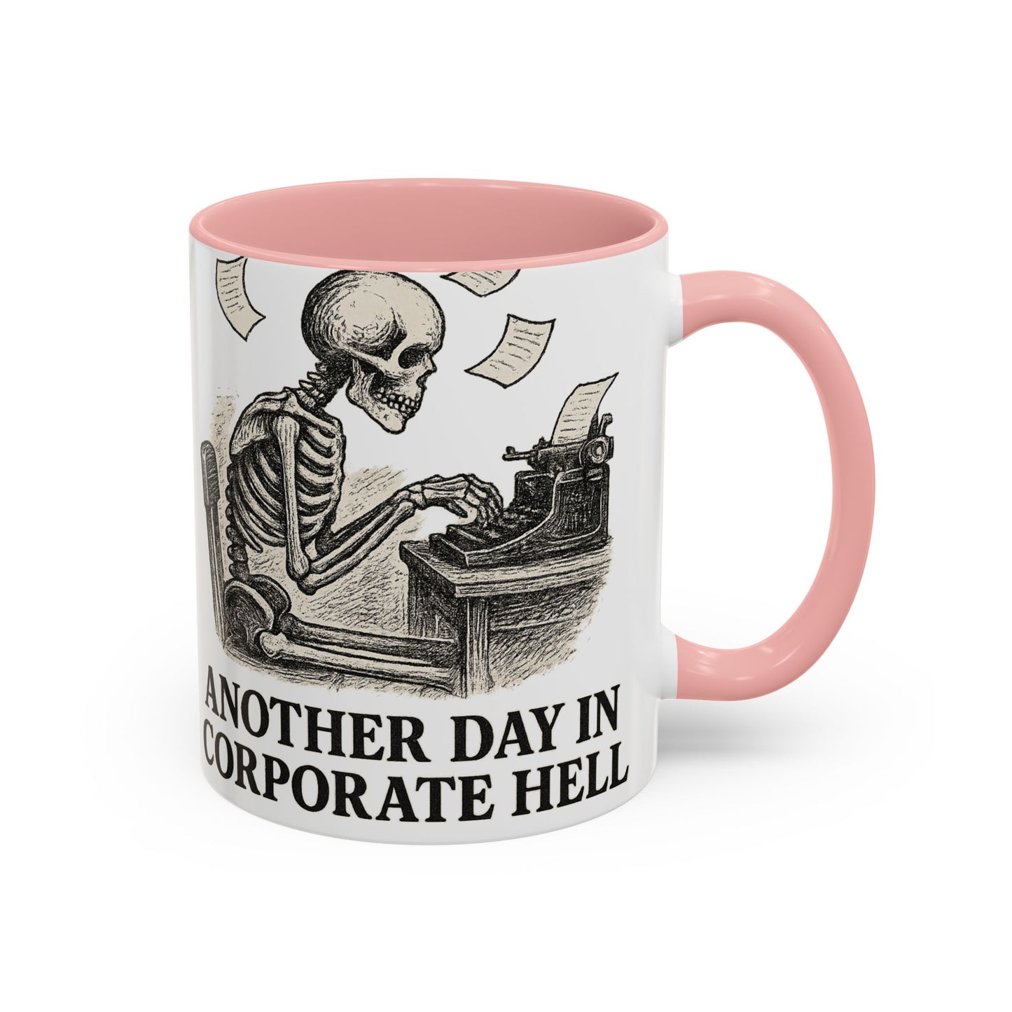 Corporate Humor Coffee Mug, Funny Office Gift, Skeleton Mug, Halloween Decor, Work From Home Coffee Cup, sarcastic office mug