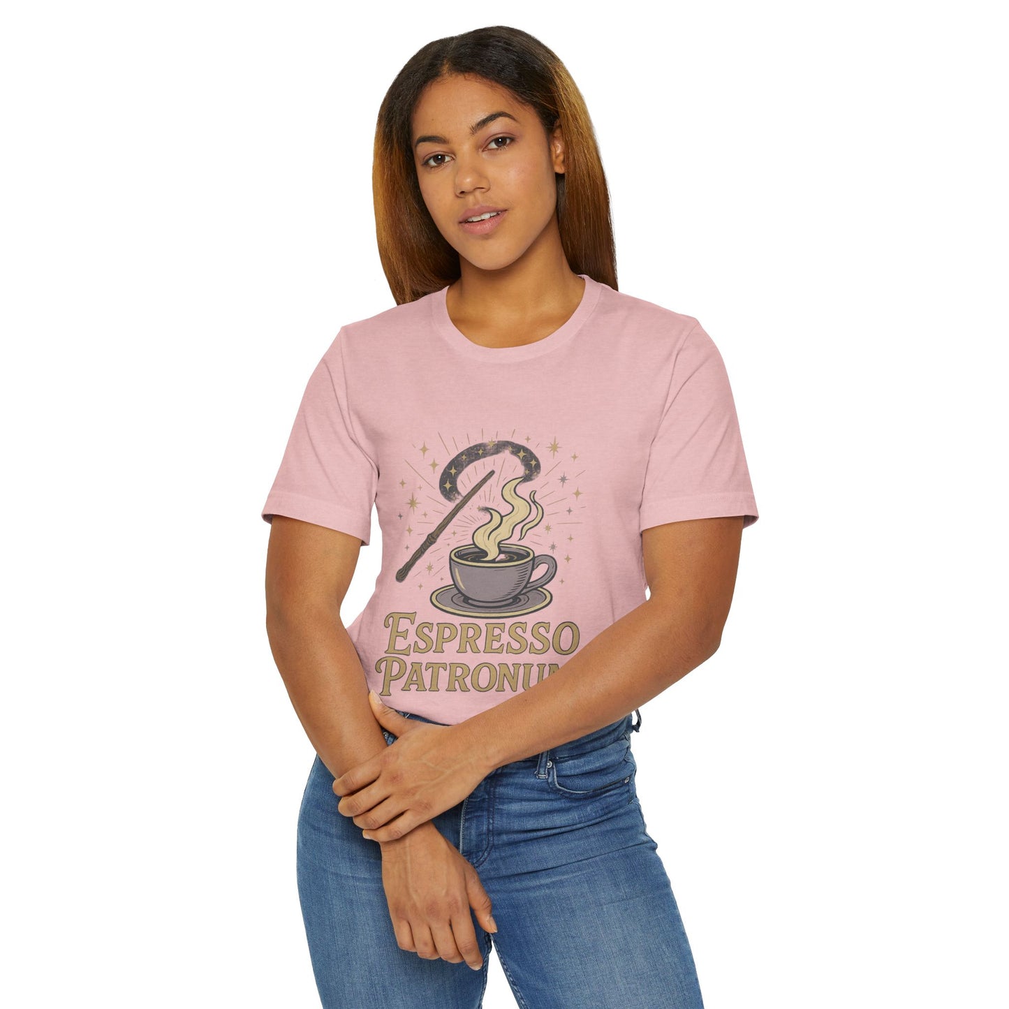 Espresso Patronum T-Shirt - Magical Coffee Tee, Gift for Coffee Lovers, Unisex Wizarding Apparel, Perfect for Casual Wear and Events