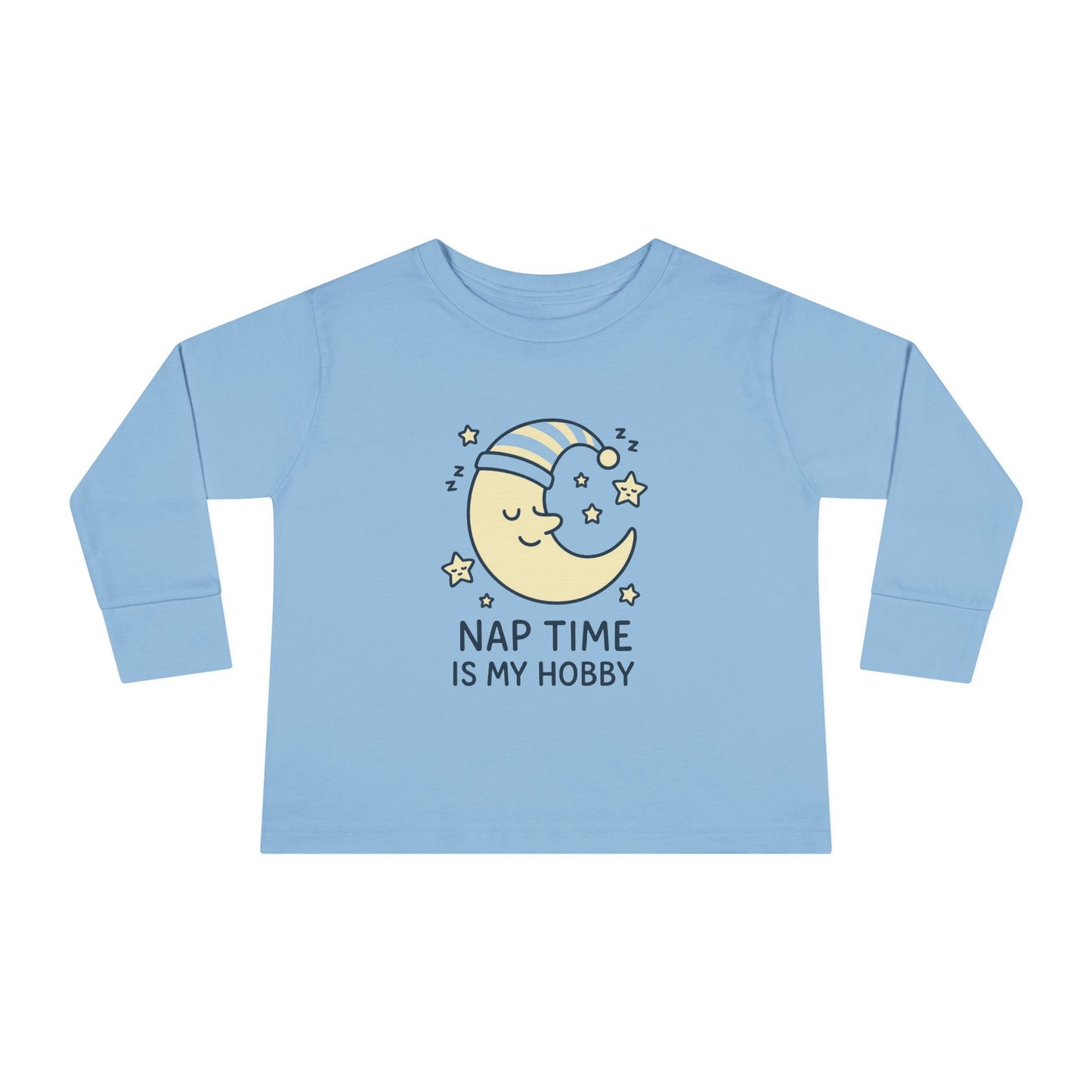 Toddler Long Sleeve Tee with 'Nap Time Is My Hobby' Design - Cute Kids Apparel, Fun Sleepwear, Baby Gifts, Seasonal Wear, Toddler Fashion