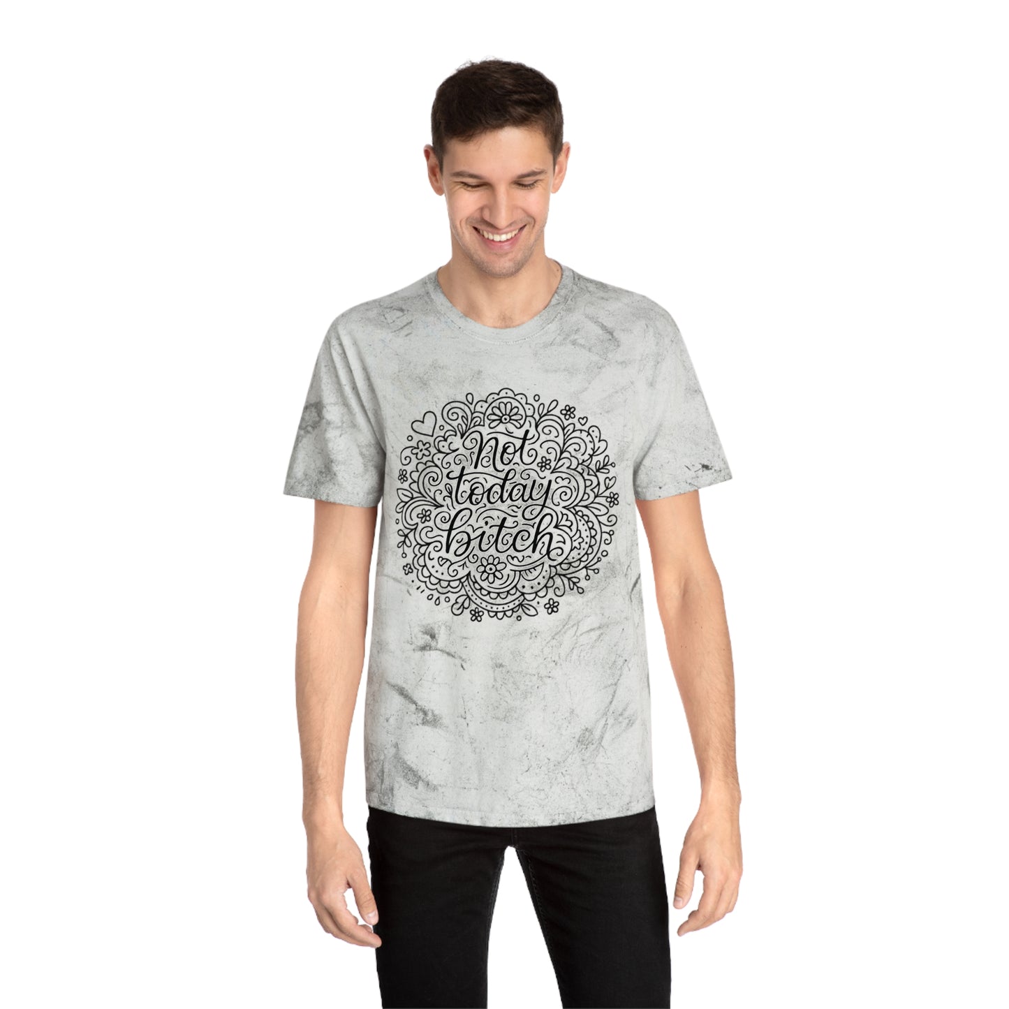 Colorful Graphic Tee for Relaxed Days, Not Today Bitch Shirt, Unisex Tie-Dye T-Shirt, Casual Everyday Wear, Quirky Gift Idea
