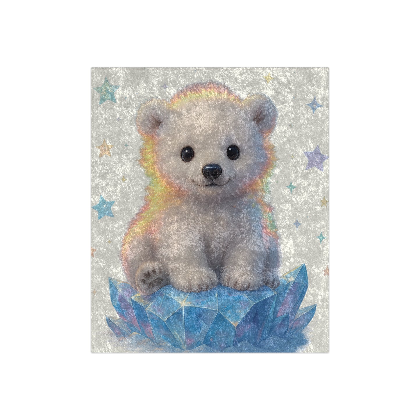 Cozy Polar Bear Crushed Velvet Blanket, Soft Throw for Kids, Nursery Decor, Baby Shower Gift, Winter Cozy Gift