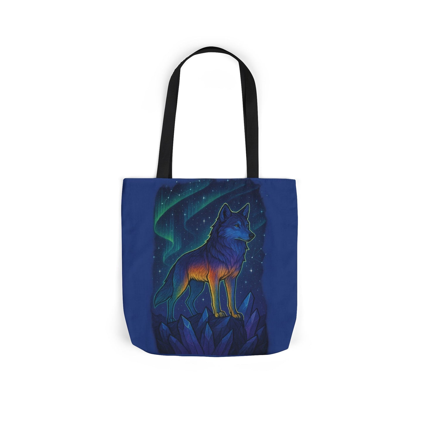 Wolf Art Canvas Tote Bag, Eco-Friendly Shopping Bag, Nature Lover's Gift, Reusable Tote, Wild Wolf Design, Colorful Straps