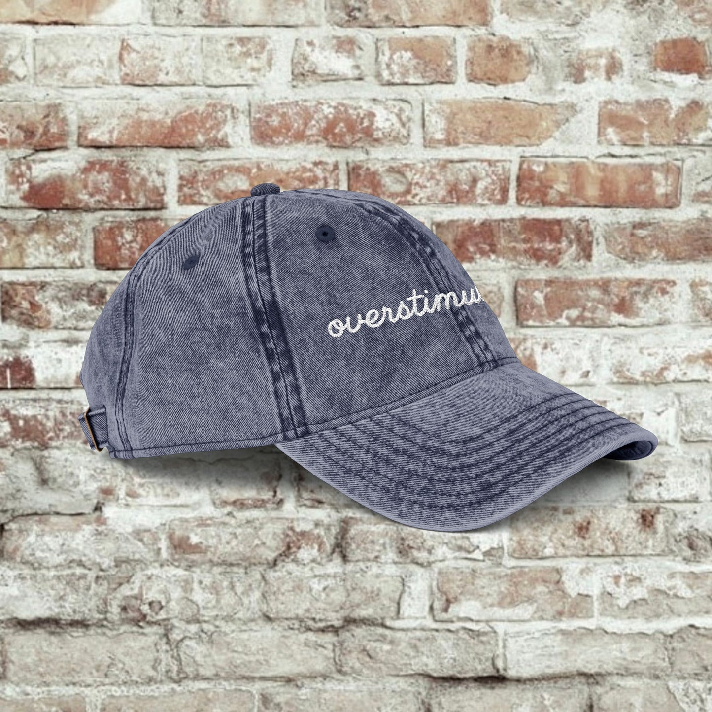 Vintage Embroidered Cap - Overstimulated, Trendy Hat, Casual Wear, Gift for Her, Adjustable Baseball Cap
