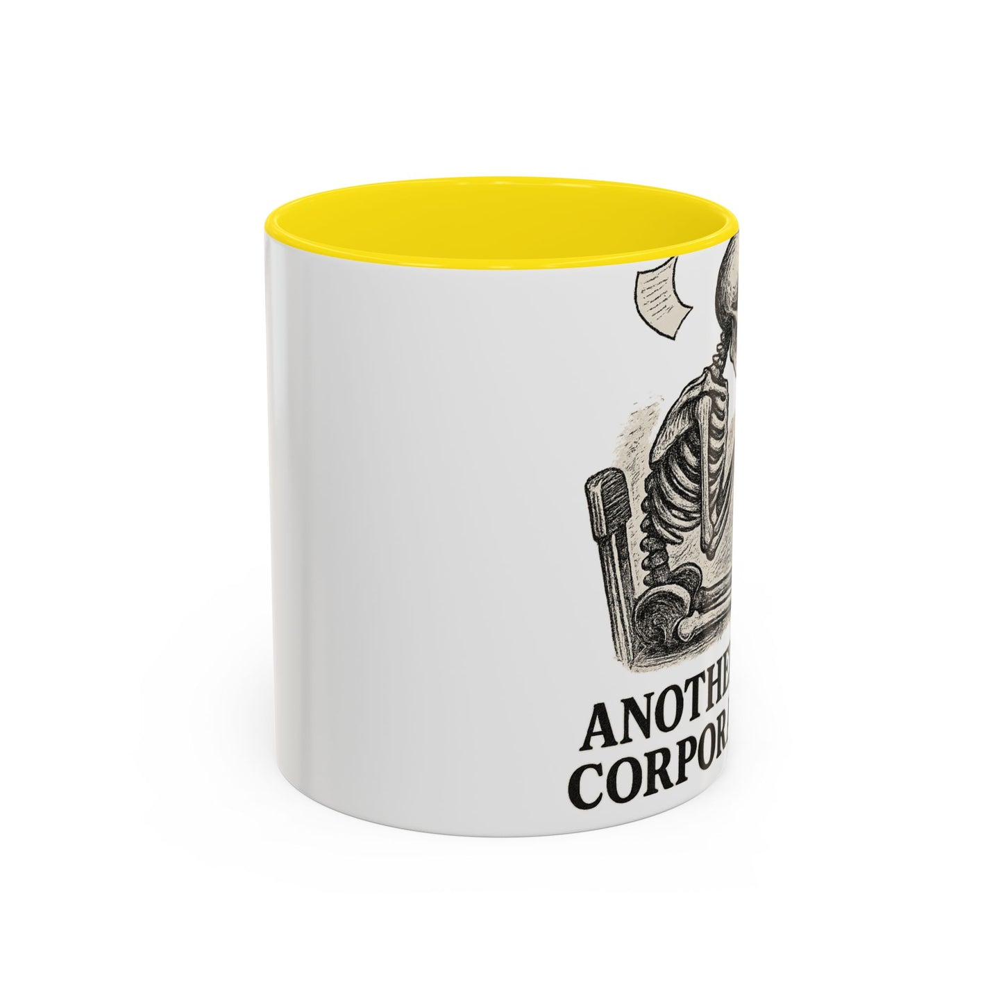 Corporate Humor Coffee Mug, Funny Office Gift, Skeleton Mug, Halloween Decor, Work From Home Coffee Cup, sarcastic office mug