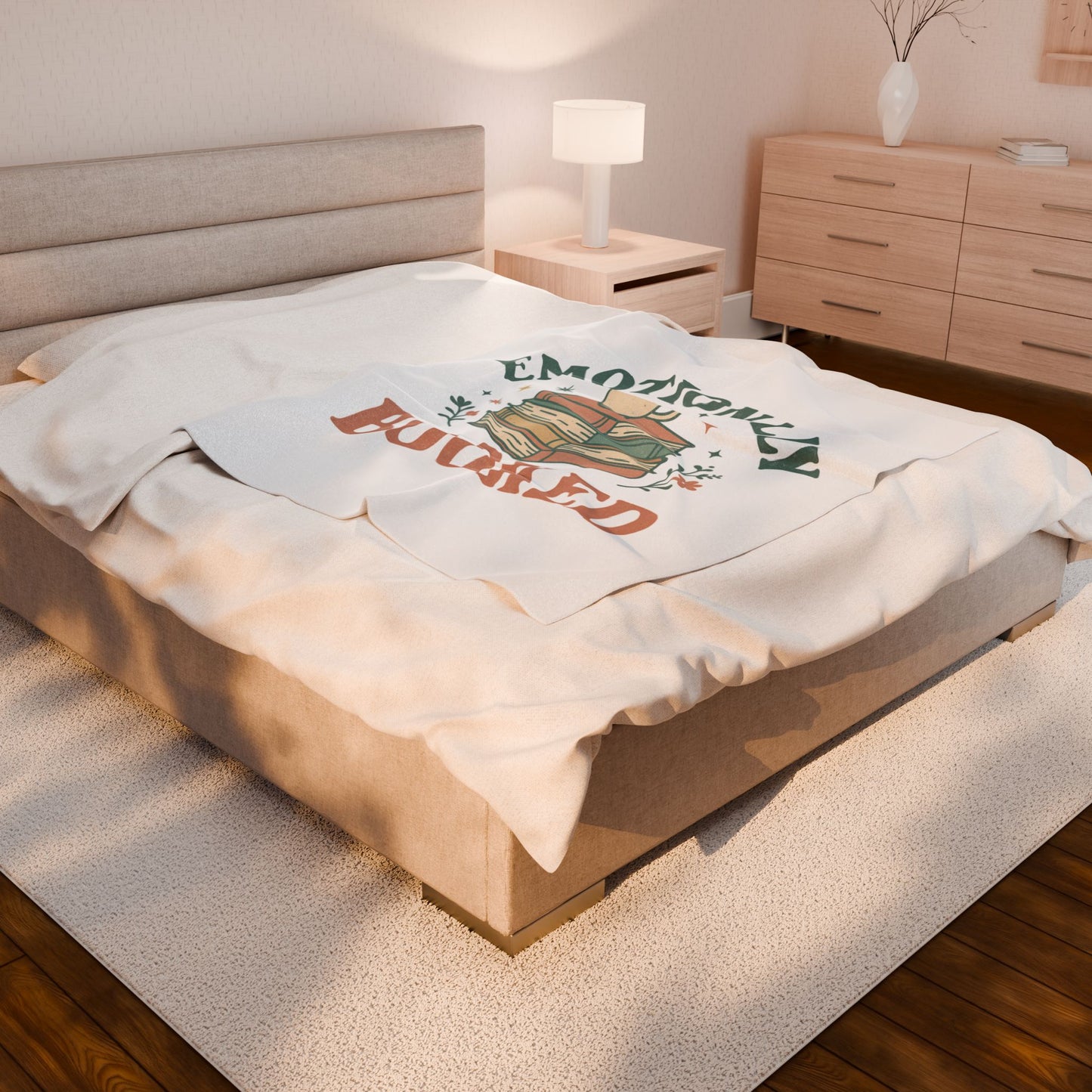 Cozy Velveteen Plush Blanket - Perfect for Book Lovers, Gift for Readers, Home Décor, Emotional Comfort, Relaxing Evenings