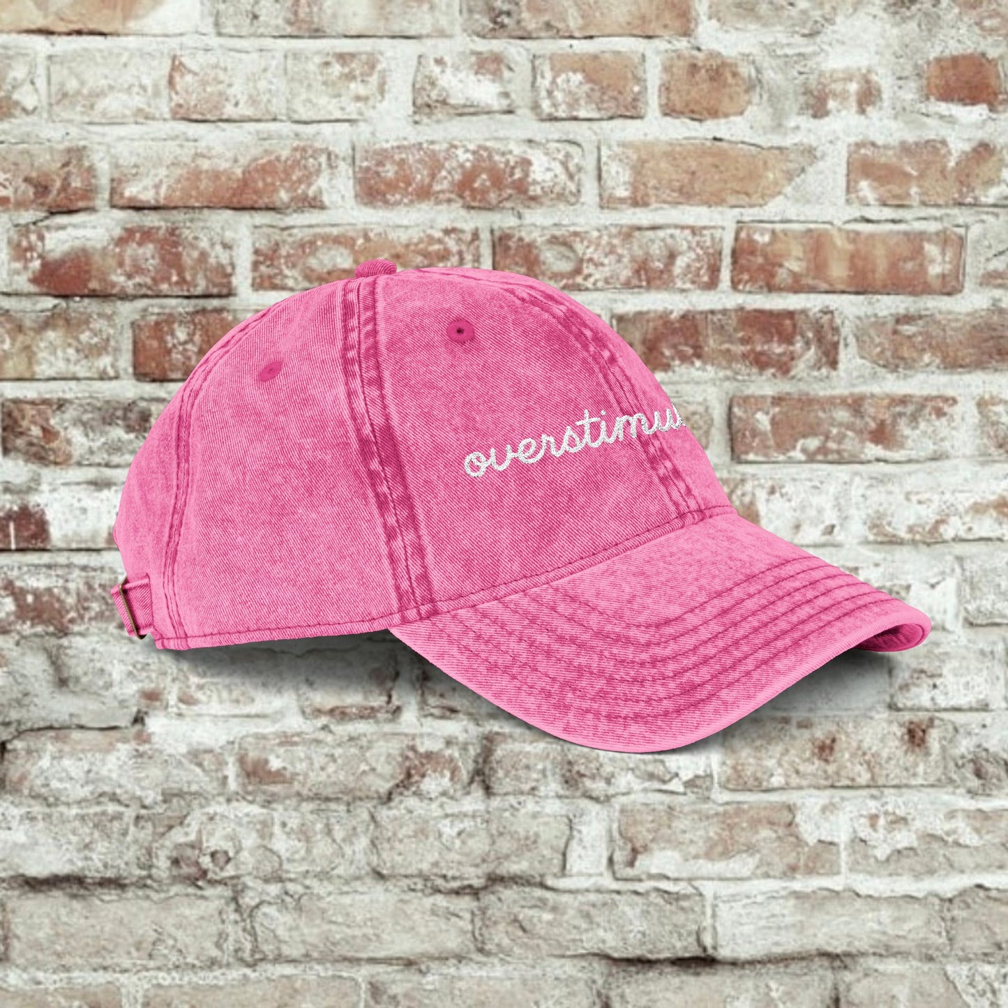 Vintage Embroidered Cap - Overstimulated, Trendy Hat, Casual Wear, Gift for Her, Adjustable Baseball Cap