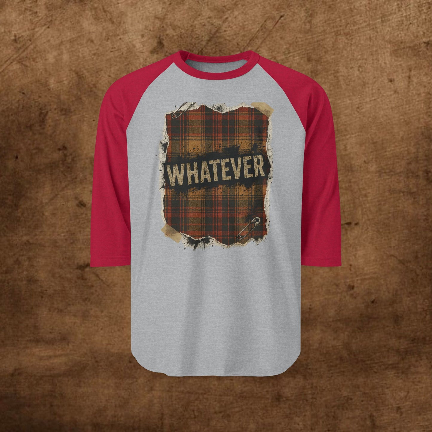 Whatever Unisex Three-Quarter Sleeve Raglan Shirt, Casual Tee, Grunge Apparel, Gift for Him/Her, Weekend Wear, Trendy Graphic Top