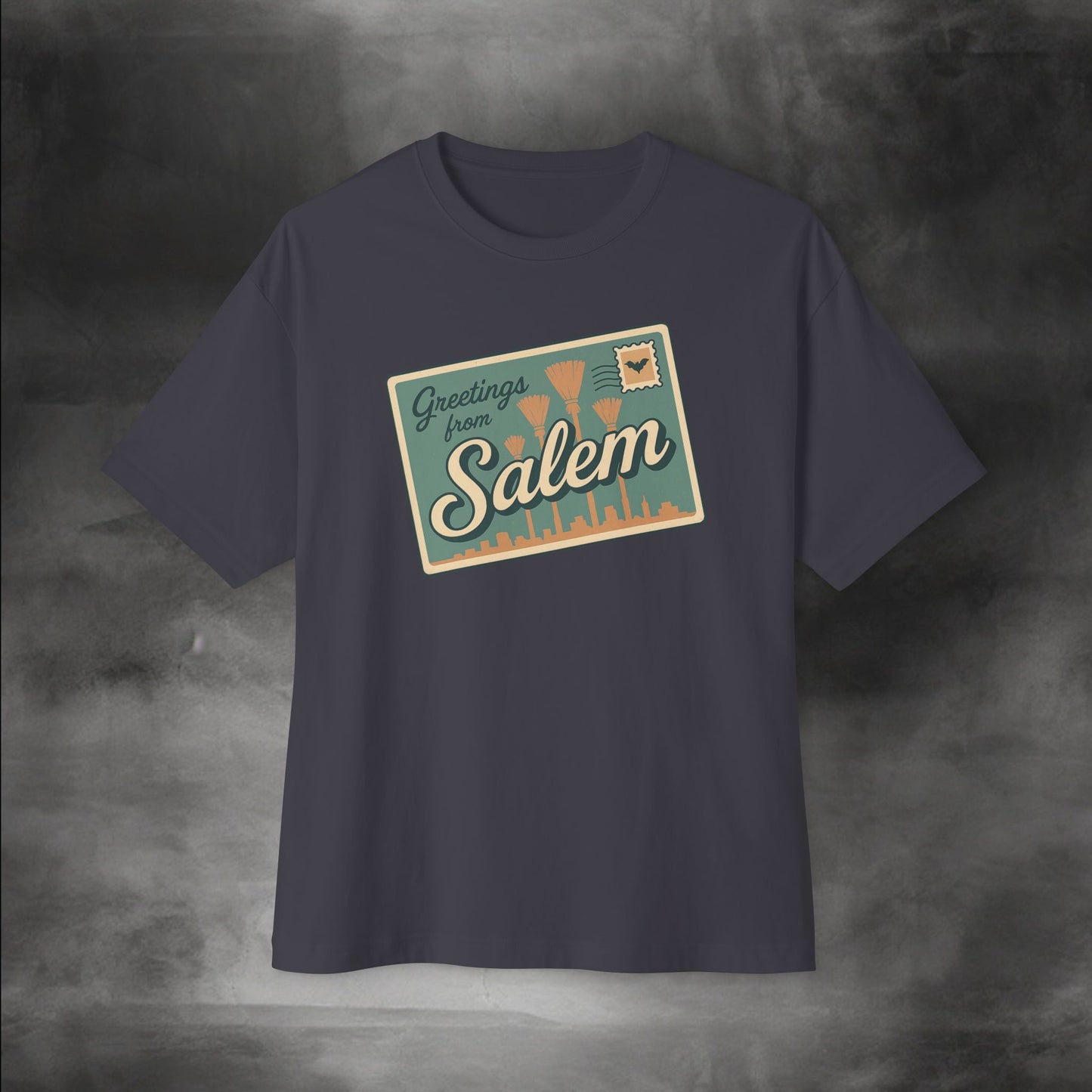 Salem Greeting Unisex Oversized Tee, Vintage Style T-Shirt, Relaxed Fit Shirt, Travel Souvenir Tee, Casual Wardrobe Staple, Gift Idea