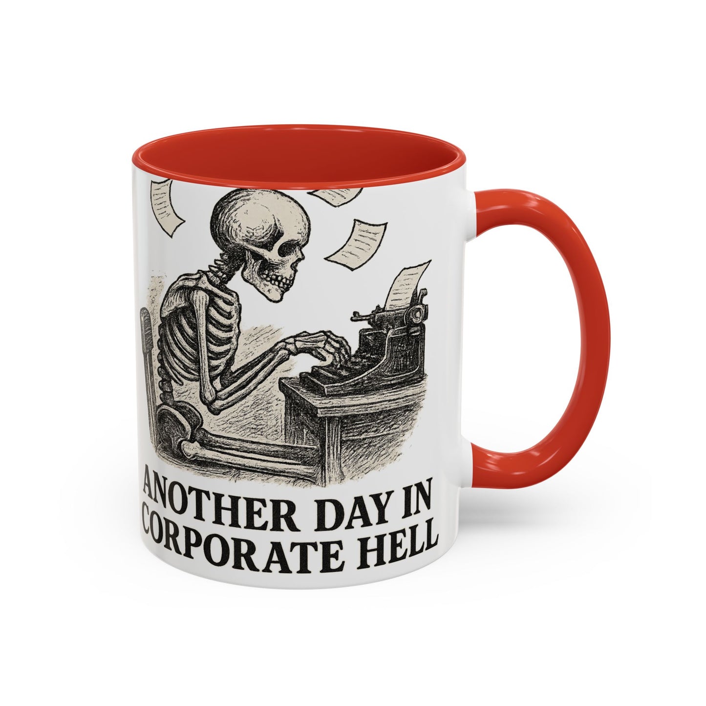 Corporate Humor Coffee Mug, Funny Office Gift, Skeleton Mug, Halloween Decor, Work From Home Coffee Cup, sarcastic office mug