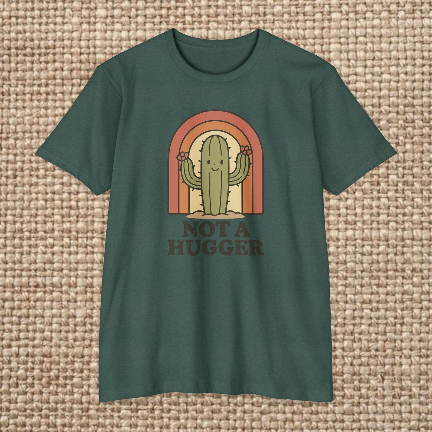 Cactus Humor Tee, Funny Cactus Shirt, Not a Hugger T-shirt, Unisex Casual Wear, Gift for Introverts