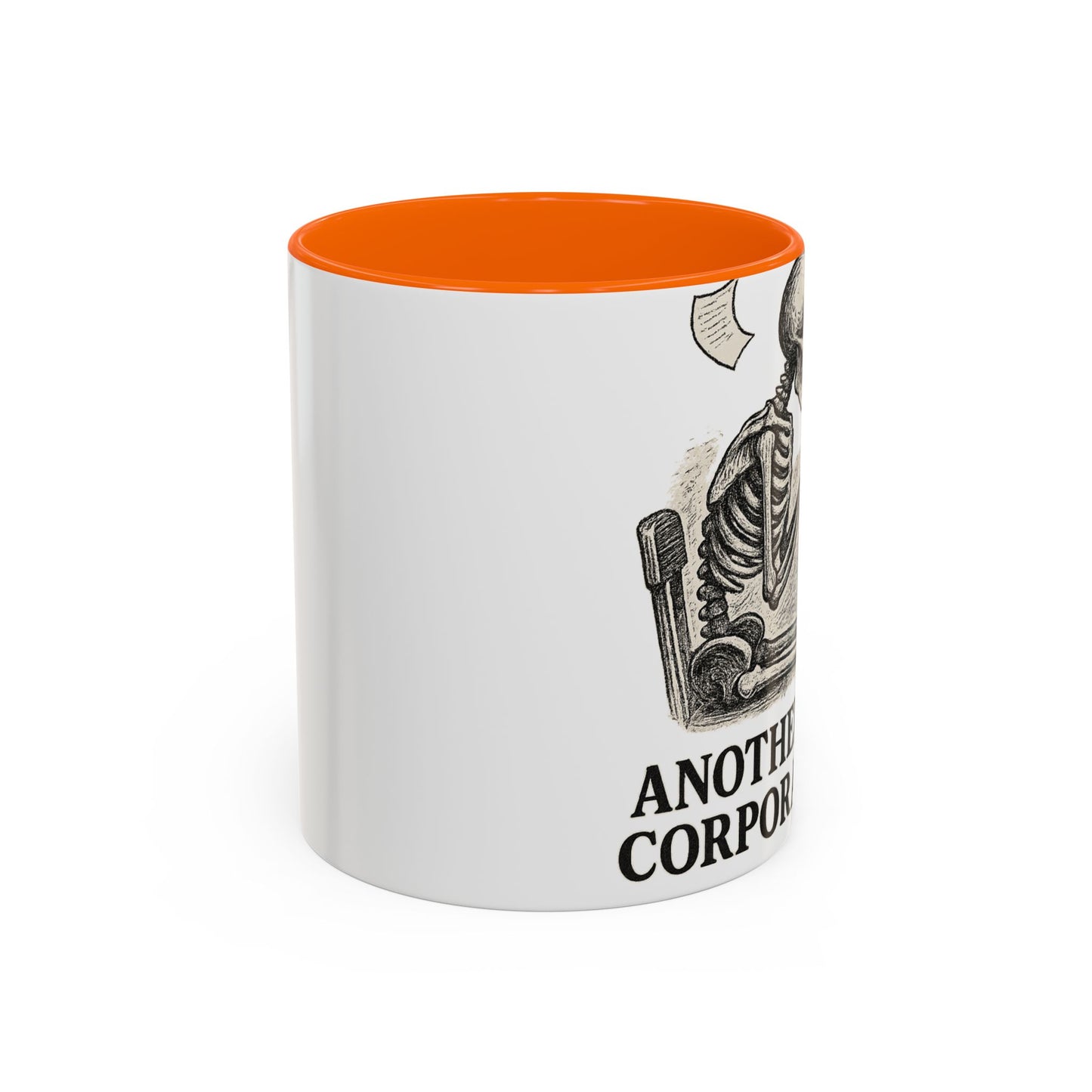 Corporate Humor Coffee Mug, Funny Office Gift, Skeleton Mug, Halloween Decor, Work From Home Coffee Cup, sarcastic office mug