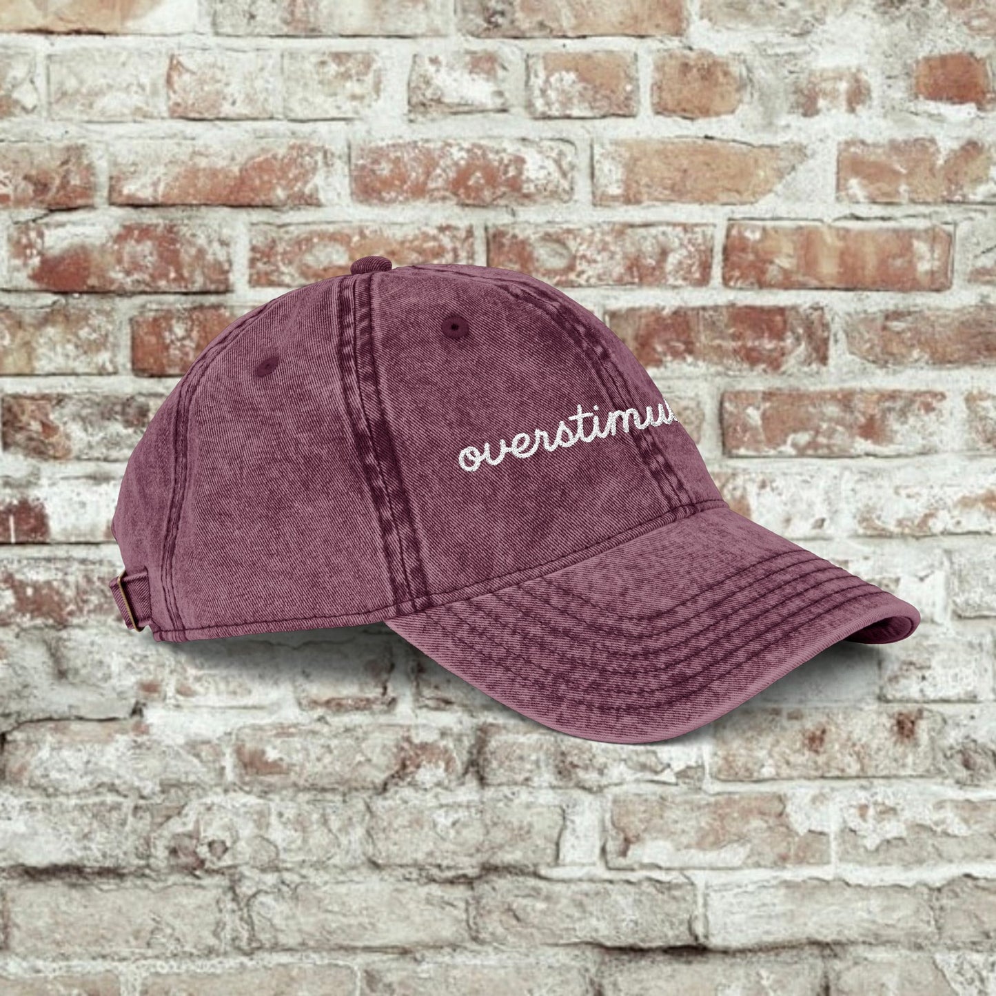Vintage Embroidered Cap - Overstimulated, Trendy Hat, Casual Wear, Gift for Her, Adjustable Baseball Cap