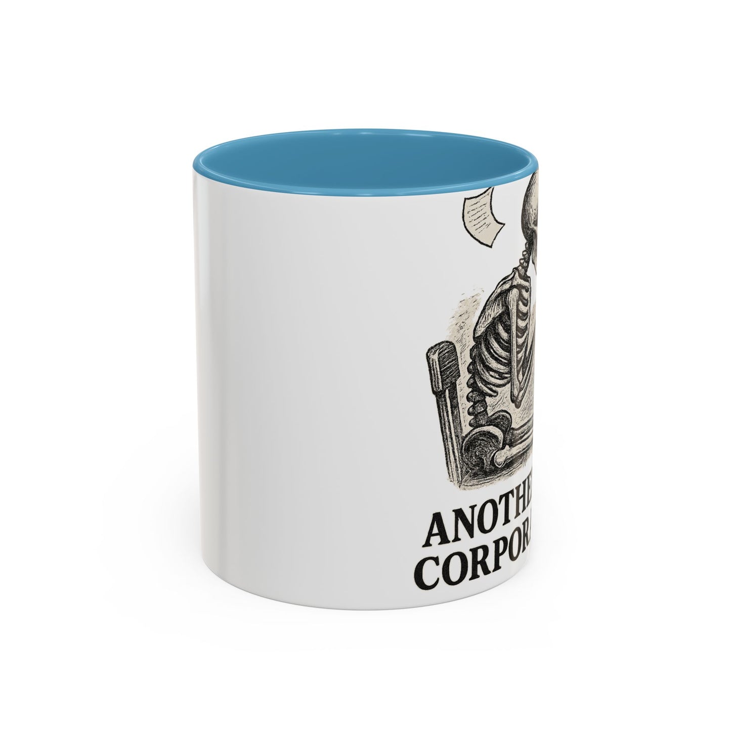 Corporate Humor Coffee Mug, Funny Office Gift, Skeleton Mug, Halloween Decor, Work From Home Coffee Cup, sarcastic office mug
