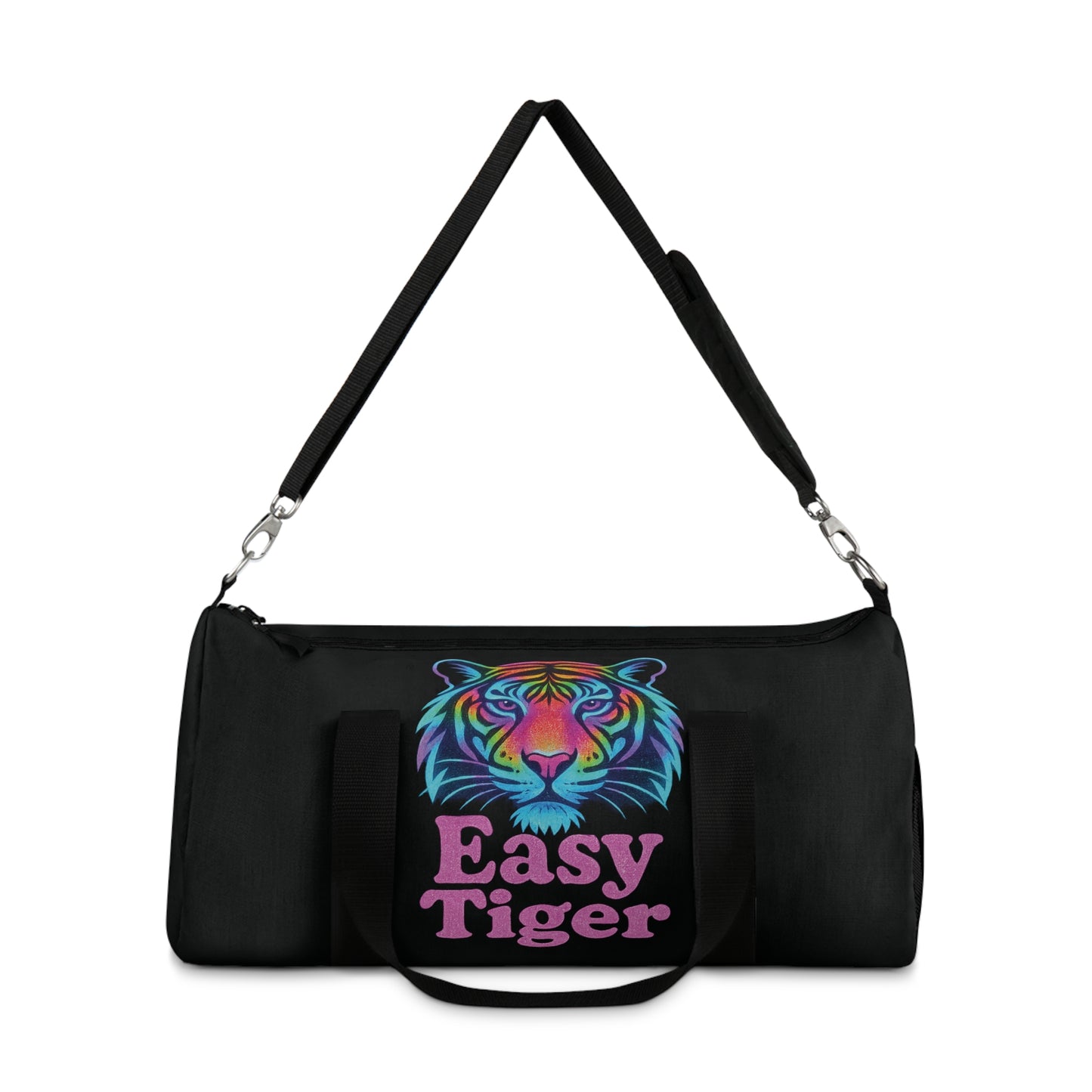 Colorful 'Easy Tiger' Duffel Bag - Stylish Gym Bag, Travel Luggage, Sports Bag, Weekend Getaway, Unique Gift for Tiger Lovers