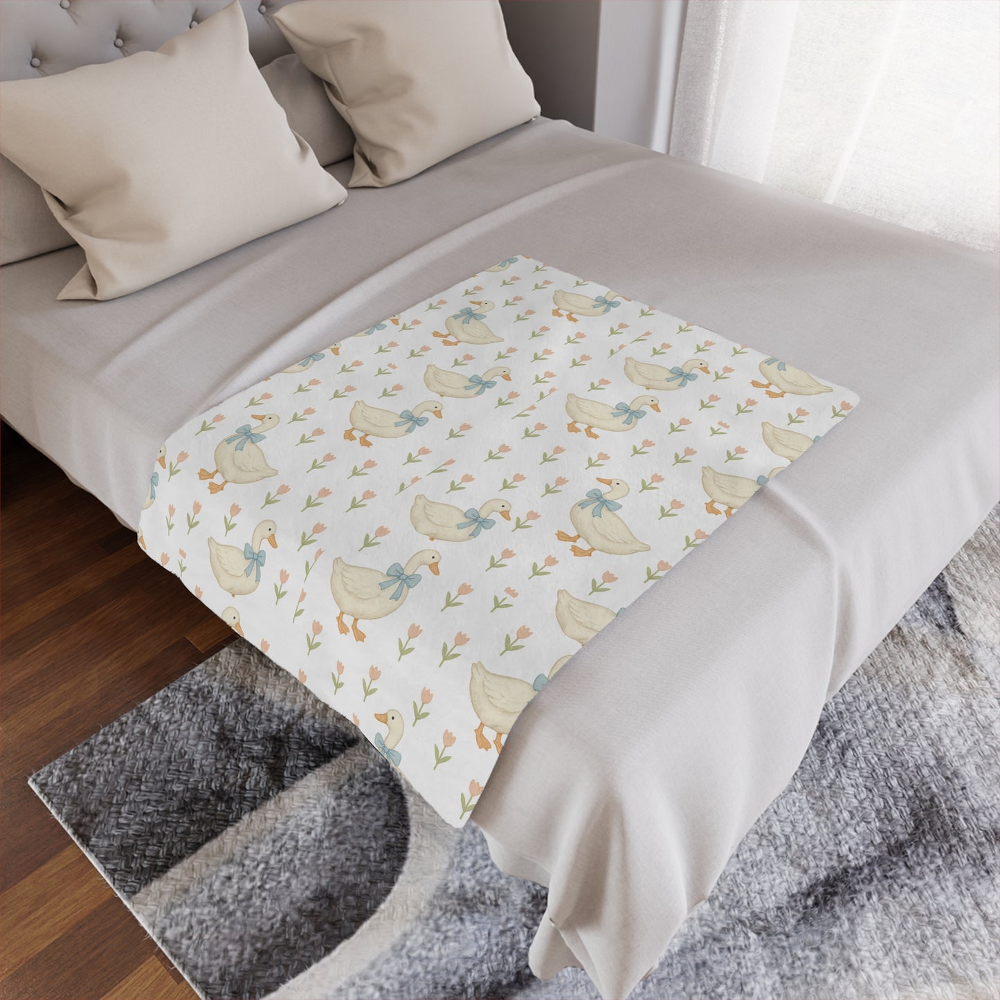 Cozy Duck Minky Blanket - Cute Baby Blanket, Nursery Decor, Gift for New Parents, Playtime Comfort, Soft Baby Gifts