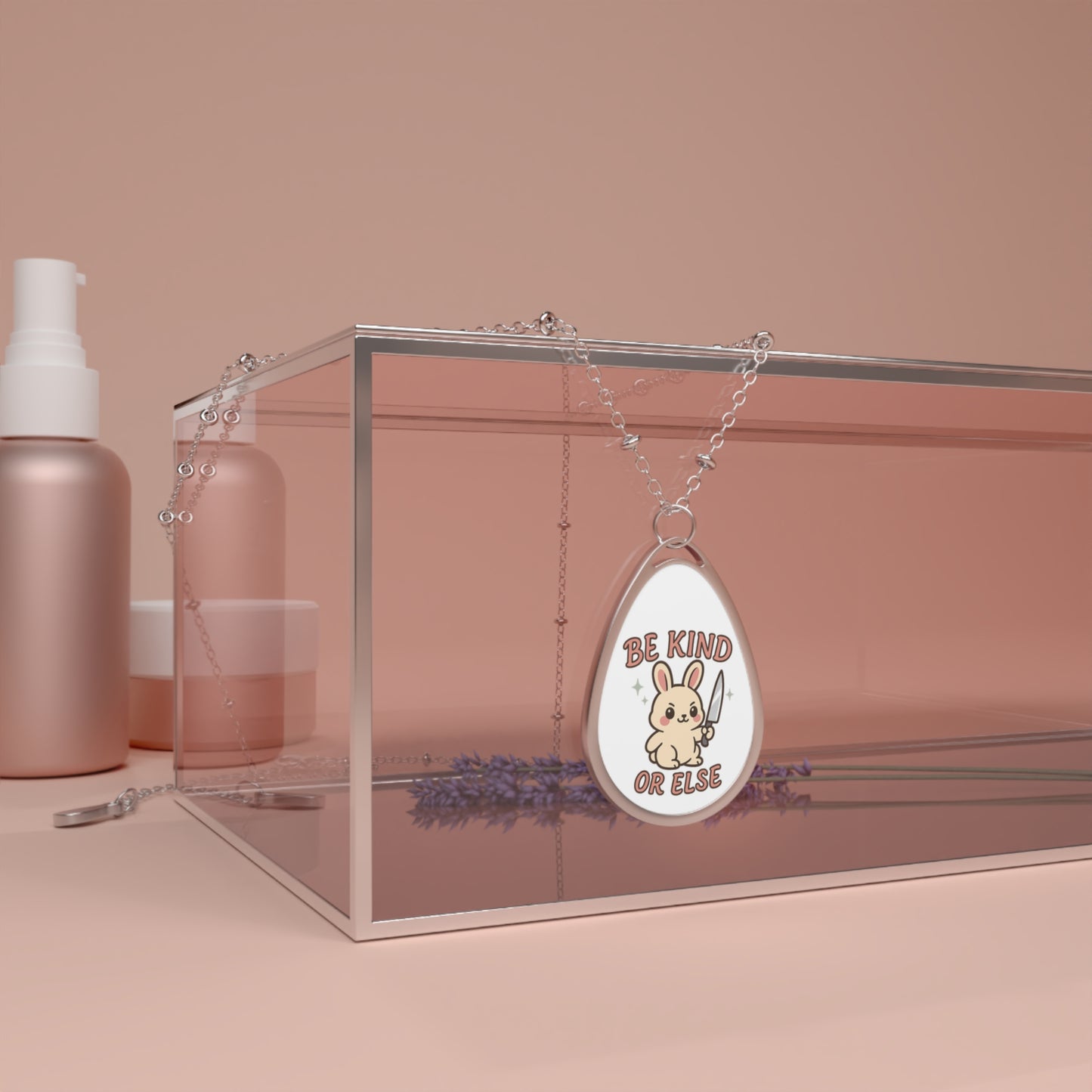 Cute Bunny Quote Necklace, Be Kind or Else, Animal Lover Jewelry, Gifts for Her, Everyday Wear, Easter Gift, Friendship Necklace