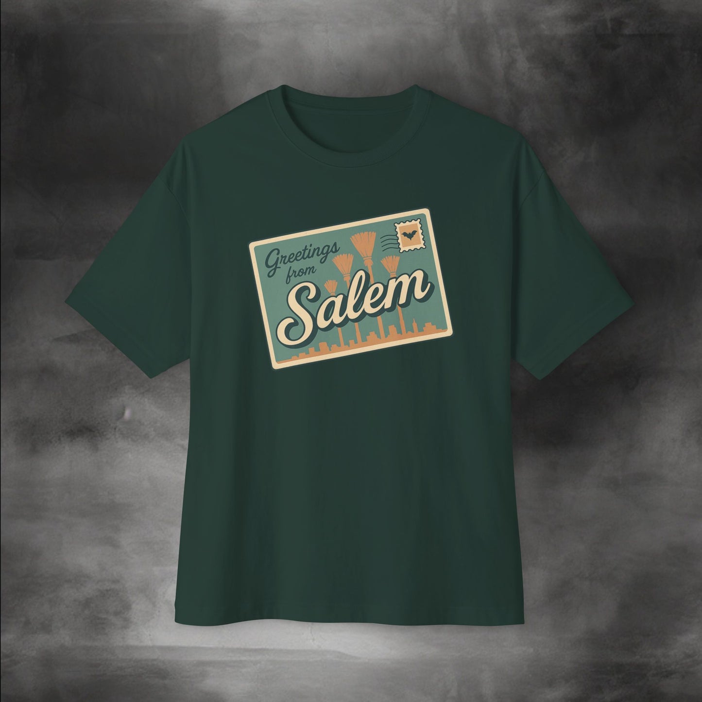 Salem Greeting Unisex Oversized Tee, Vintage Style T-Shirt, Relaxed Fit Shirt, Travel Souvenir Tee, Casual Wardrobe Staple, Gift Idea