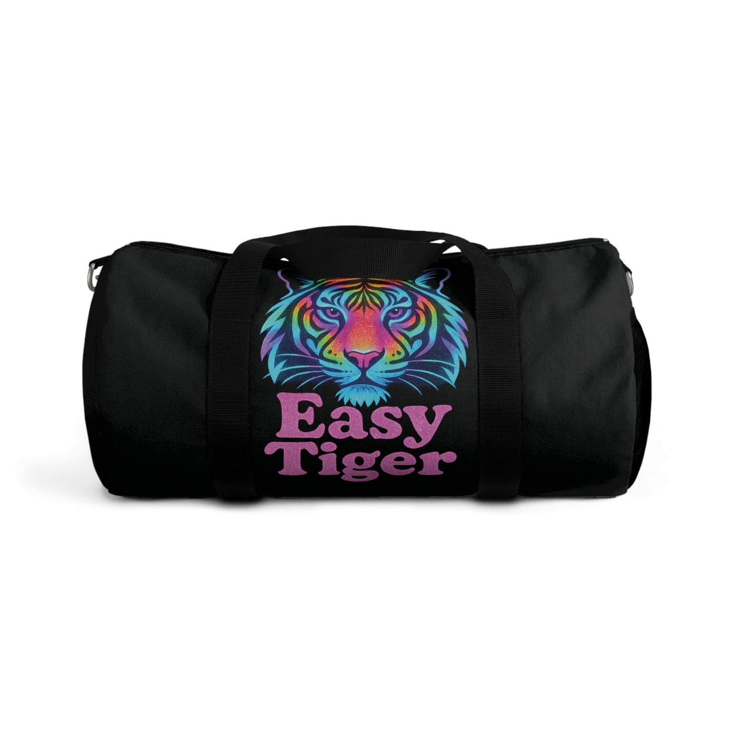 Colorful 'Easy Tiger' Duffel Bag - Stylish Gym Bag, Travel Luggage, Sports Bag, Weekend Getaway, Unique Gift for Tiger Lovers