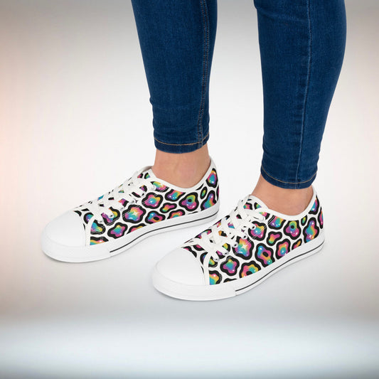 Colorful Women's Low Top Sneakers | Stylish Athletic Shoes, Colorful Sneakers, Casual Footwear, Trendy Low Tops, Fun Walking Shoes