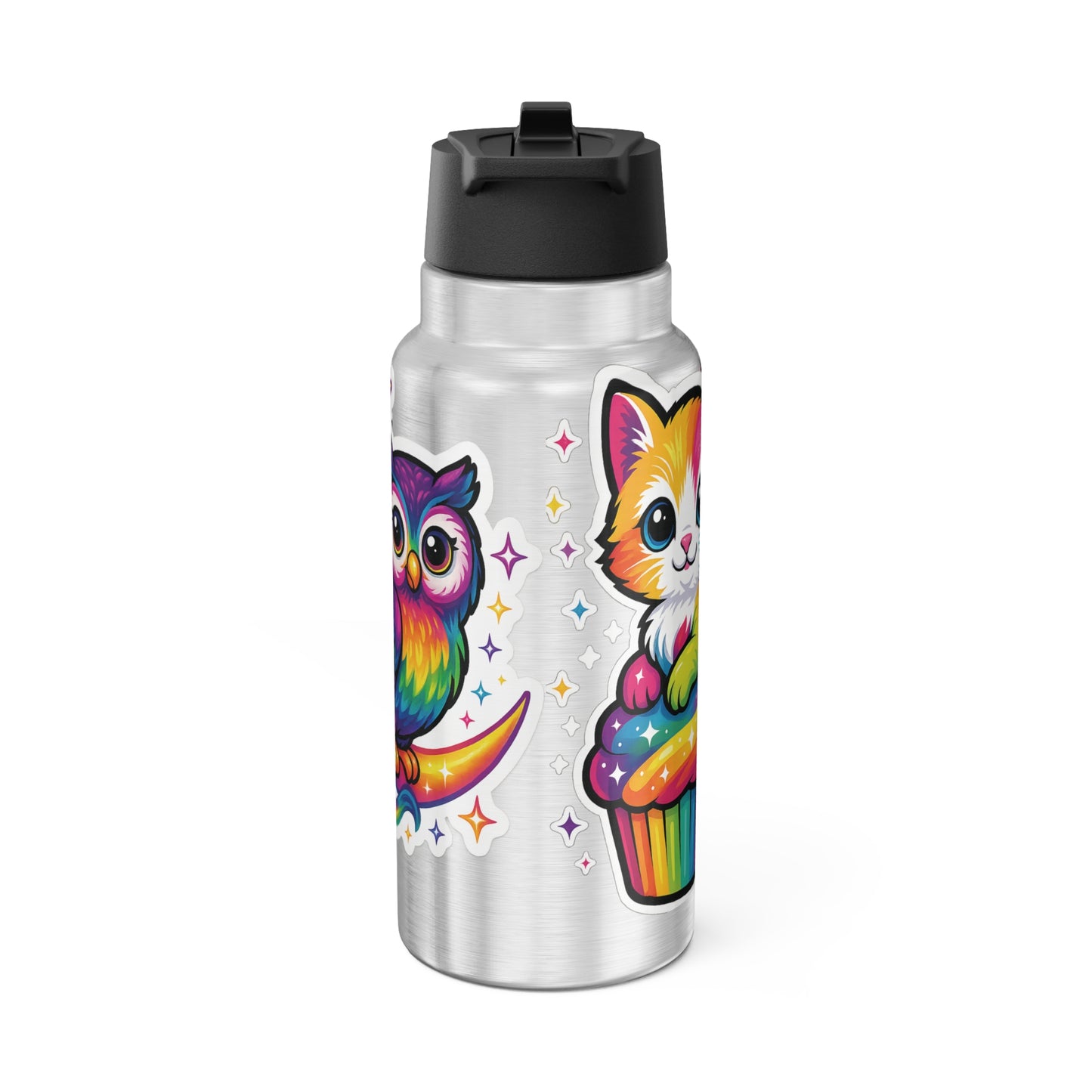 Tumbler Mug Colorful Cat Owl Sticker Design 32oz