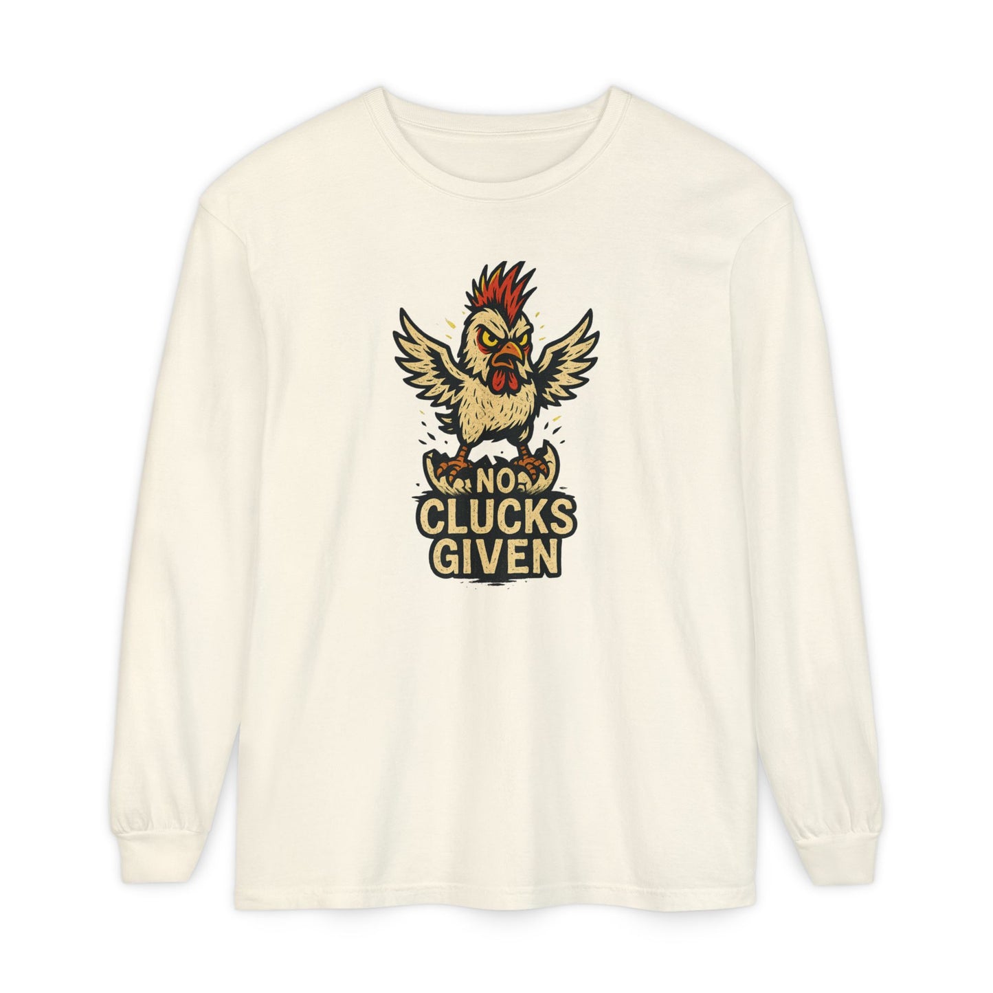 Funny Chicken T-Shirt, Unisex Long Sleeve Tee, Clucks Given Shirt, Gift for Farmers, Humor Apparel, Casual Wear