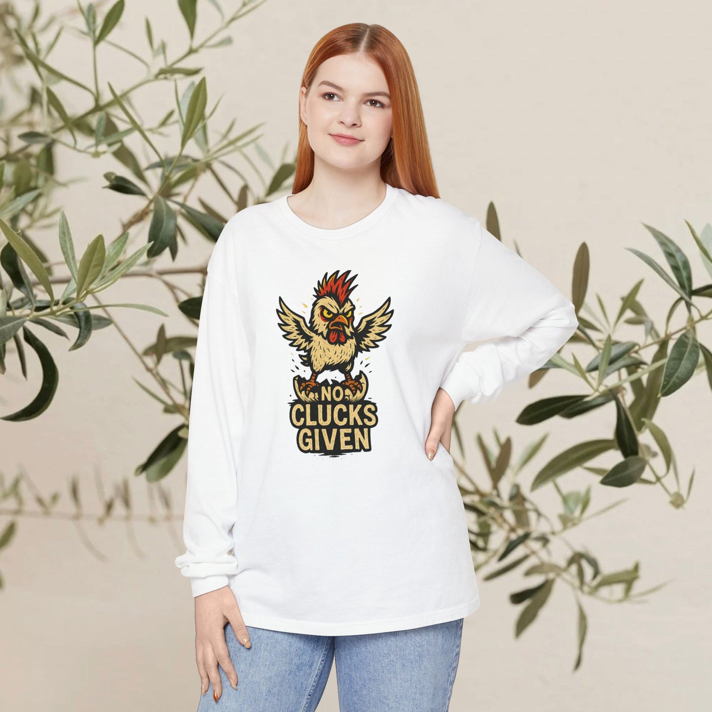 Funny Chicken T-Shirt, Unisex Long Sleeve Tee, Clucks Given Shirt, Gift for Farmers, Humor Apparel, Casual Wear