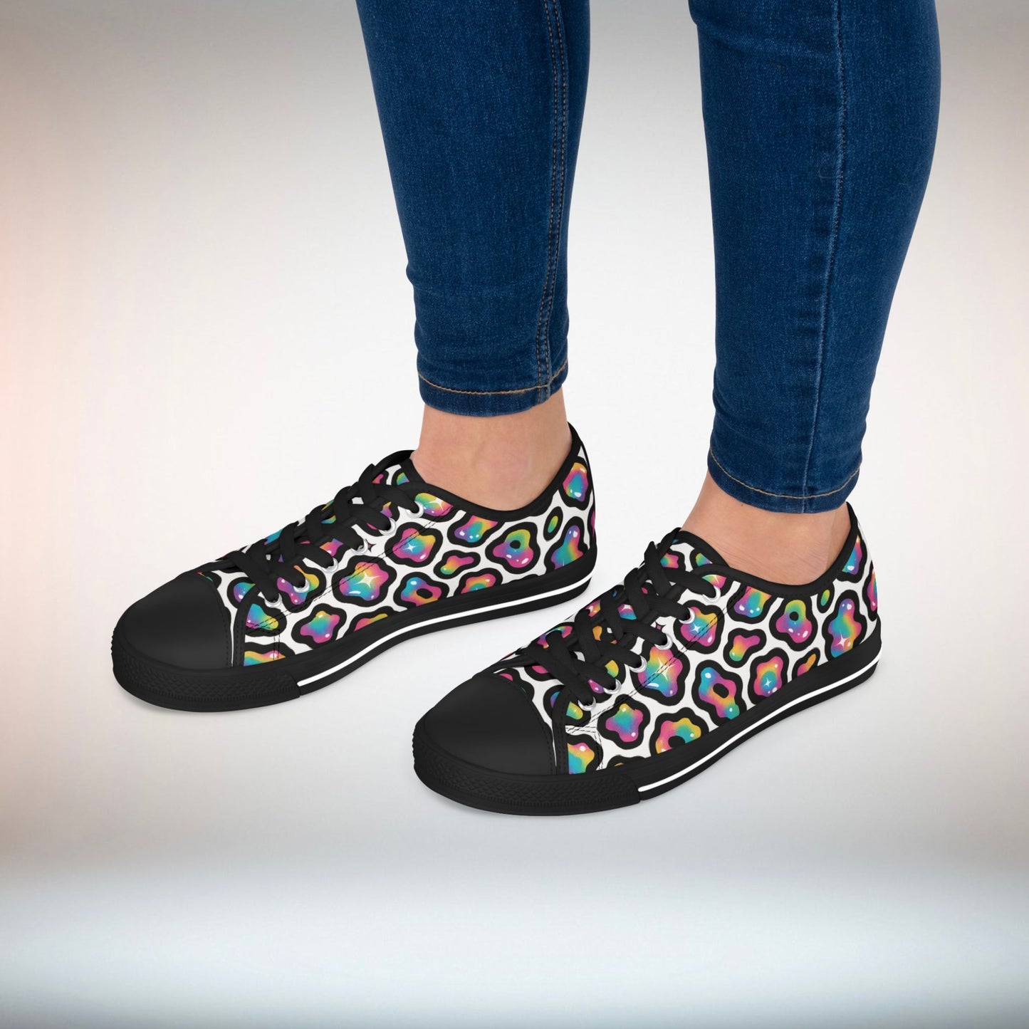 Colorful Women's Low Top Sneakers | Stylish Athletic Shoes, Colorful Sneakers, Casual Footwear, Trendy Low Tops, Fun Walking Shoes