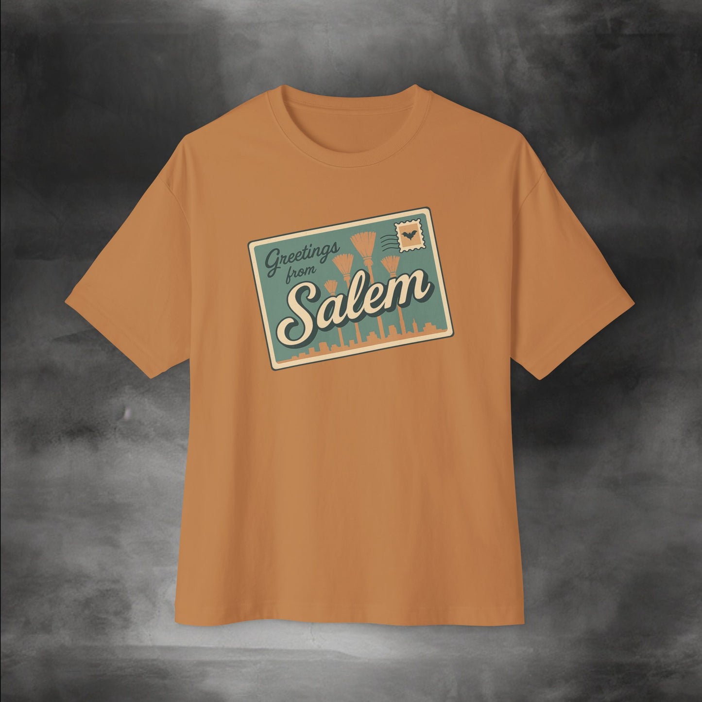 Salem Greeting Unisex Oversized Tee, Vintage Style T-Shirt, Relaxed Fit Shirt, Travel Souvenir Tee, Casual Wardrobe Staple, Gift Idea