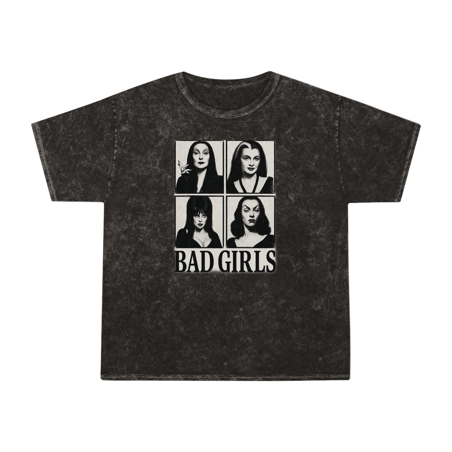 Bad Girls Unisex Mineral Wash T-Shirt | Vintage Graphic Tee, Trendy Casual Wear, Perfect for Gifting, Festival Fashion, Everyday Outfits