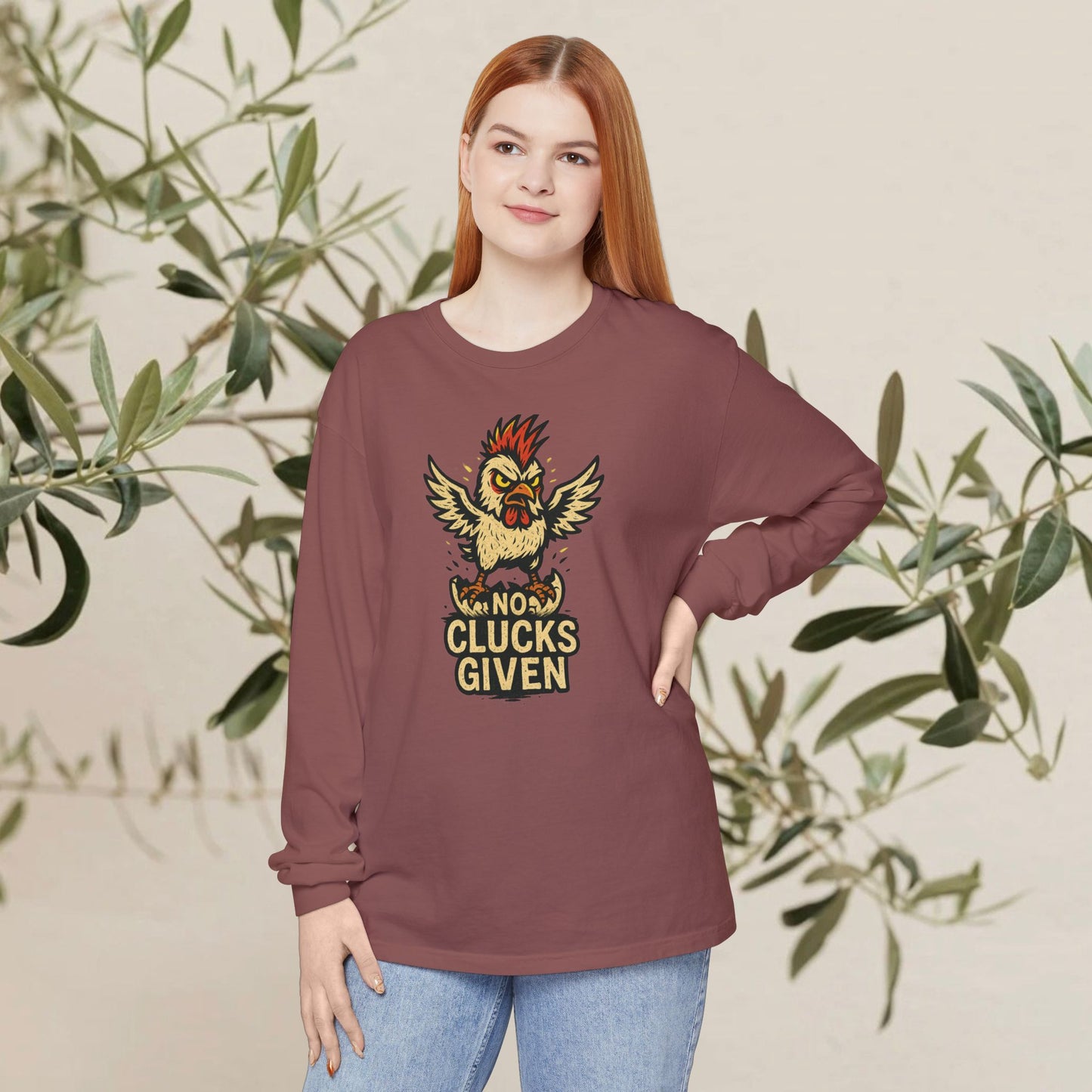 Funny Chicken T-Shirt, Unisex Long Sleeve Tee, Clucks Given Shirt, Gift for Farmers, Humor Apparel, Casual Wear