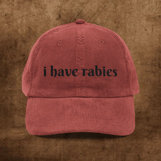 Vintage Corduroy Cap with Embroidered Humor, Casual Hat
