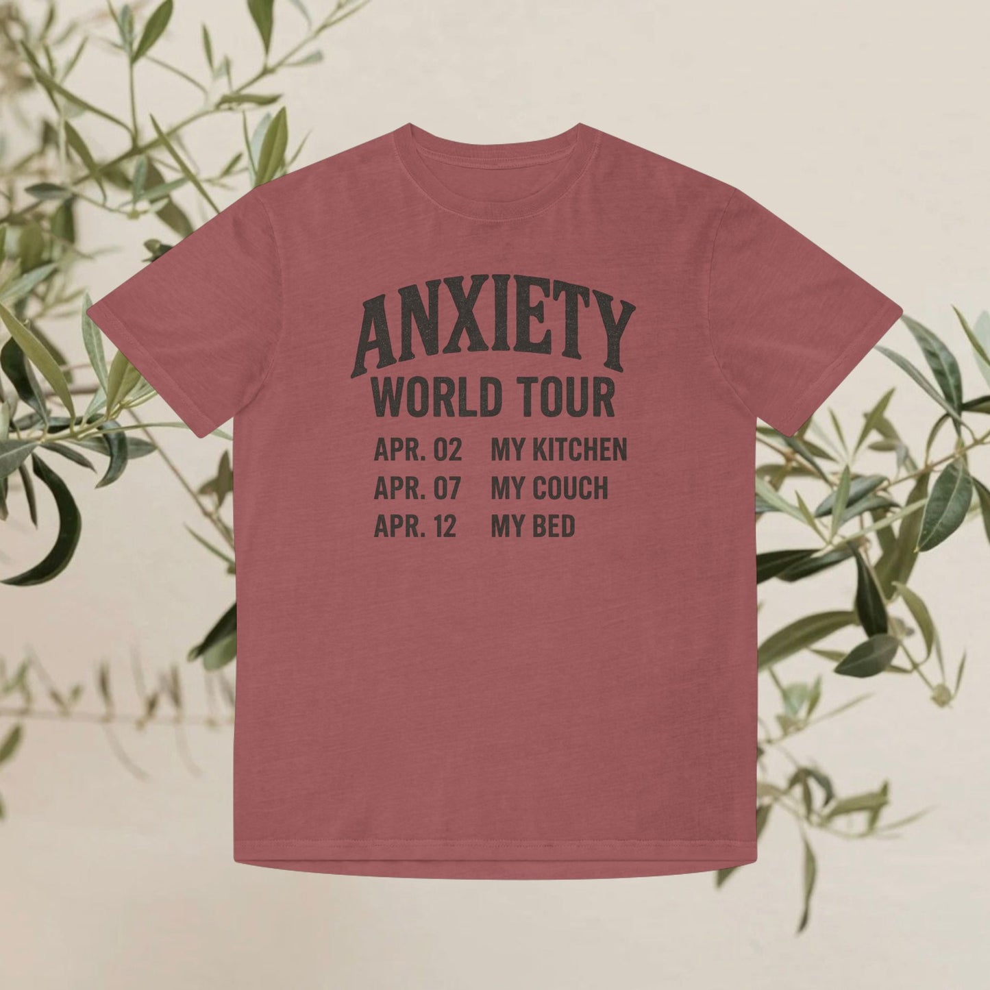 Anxiety World Tour Unisex Faded Shirt, Funny T-Shirt, Relaxation Tee, Gift for Anxiety Awareness, Casual Wear, Humorous Apparel