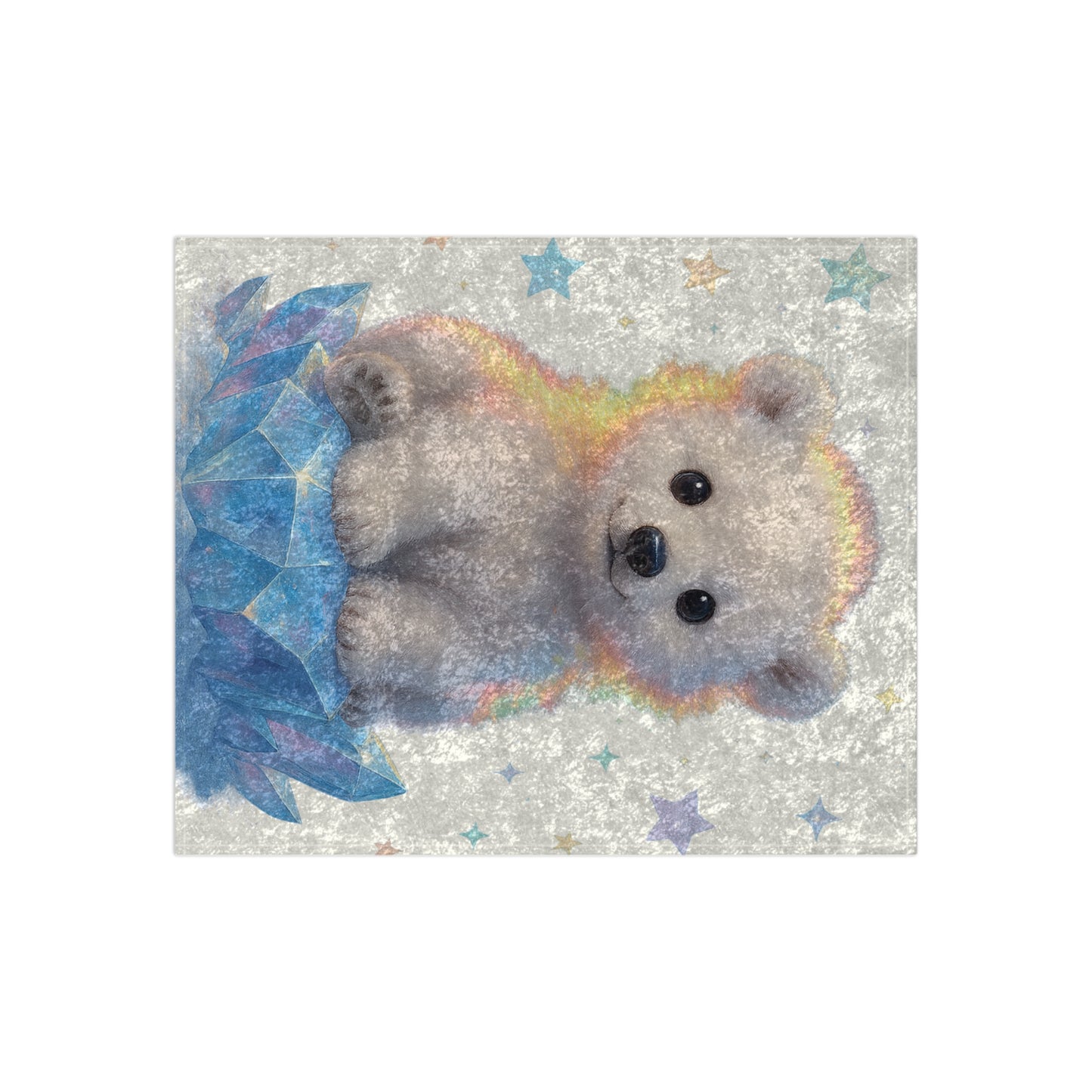 Cozy Polar Bear Crushed Velvet Blanket, Soft Throw for Kids, Nursery Decor, Baby Shower Gift, Winter Cozy Gift