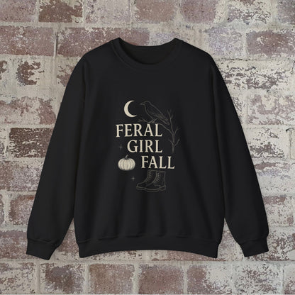 Feral Girl Fall Sweatshirt | Cozy Autumn Crewneck | Perfect for Halloween, Harvest Celebrations, Gift for Nature Lovers, Unisex Style