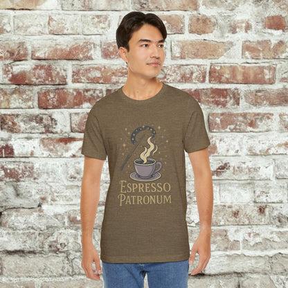 Espresso Patronum T-Shirt - Magical Coffee Tee, Gift for Coffee Lovers, Unisex Wizarding Apparel, Perfect for Casual Wear and Events