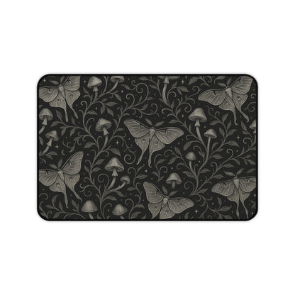 Elegant Moth Desk Mat for Home Office Decor, Unique Mouse Pad, Gift for Her, Nature Lover, Botanical Art