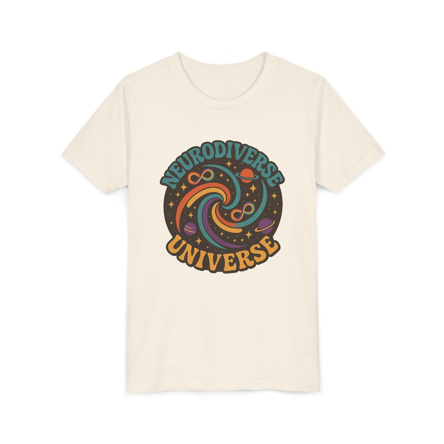 Neurodiverse Universe Youth Tee, Cool Children's T-Shirt, Educational Apparel, Gift for Kids, Space-themed Youth Shirt
