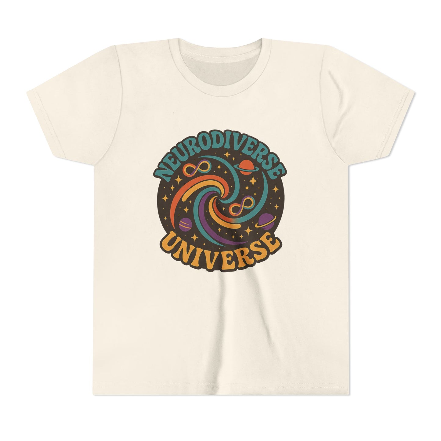Neurodiverse Universe Youth Tee, Cool Children's T-Shirt, Educational Apparel, Gift for Kids, Space-themed Youth Shirt