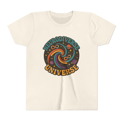 Neurodiverse Universe Youth Tee, Cool Children's T-Shirt, Educational Apparel, Gift for Kids, Space-themed Youth Shirt